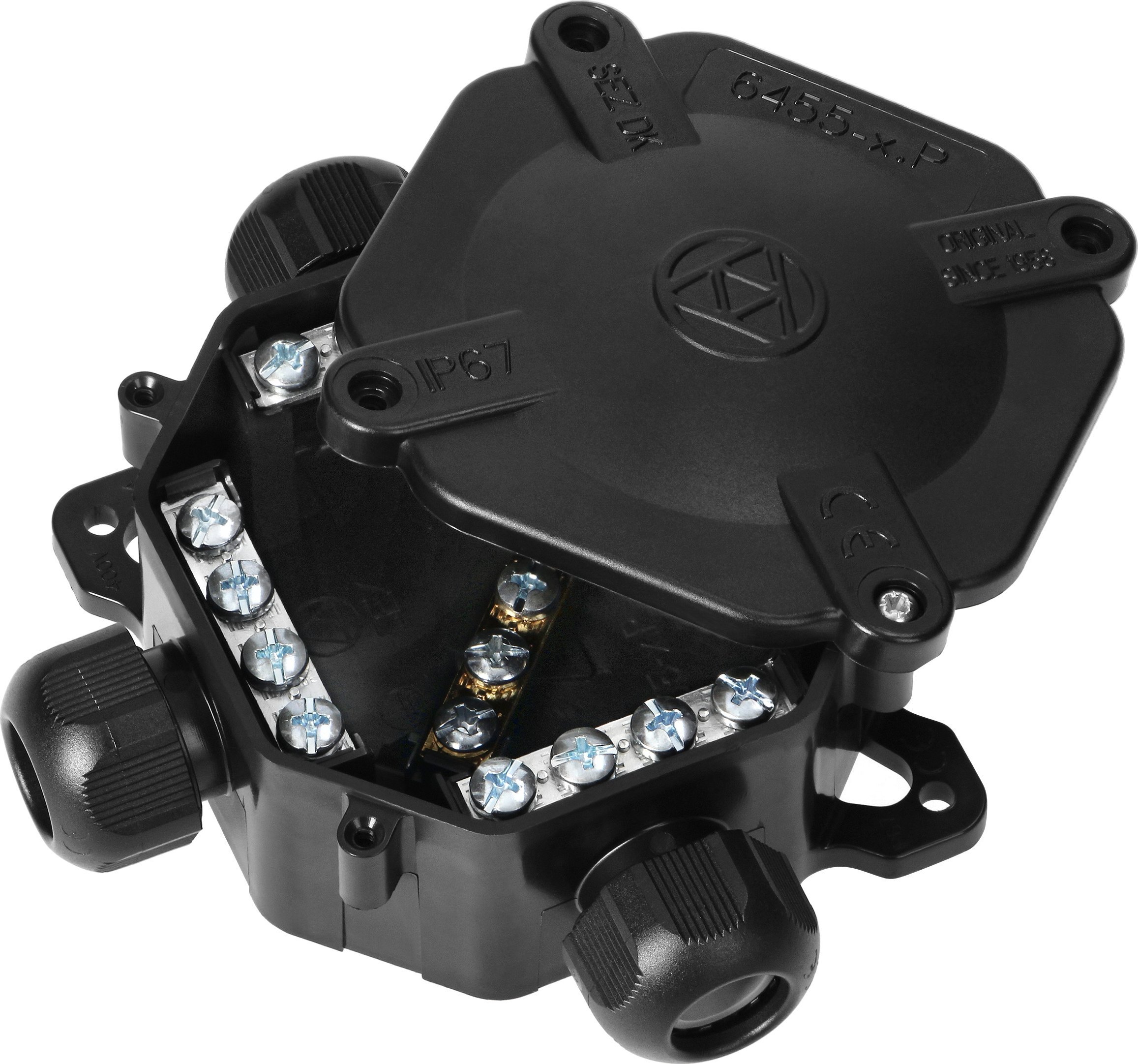 Orno Puszka hermetyczna IP67, 4 dławnice, 122 x 122mm, czarna