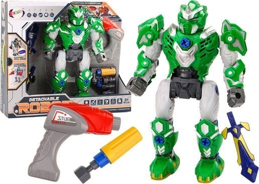 LeanToys Robot Do Skręcania Broń Wiertarka Śrubokręt Światła Dźwięk Zielony