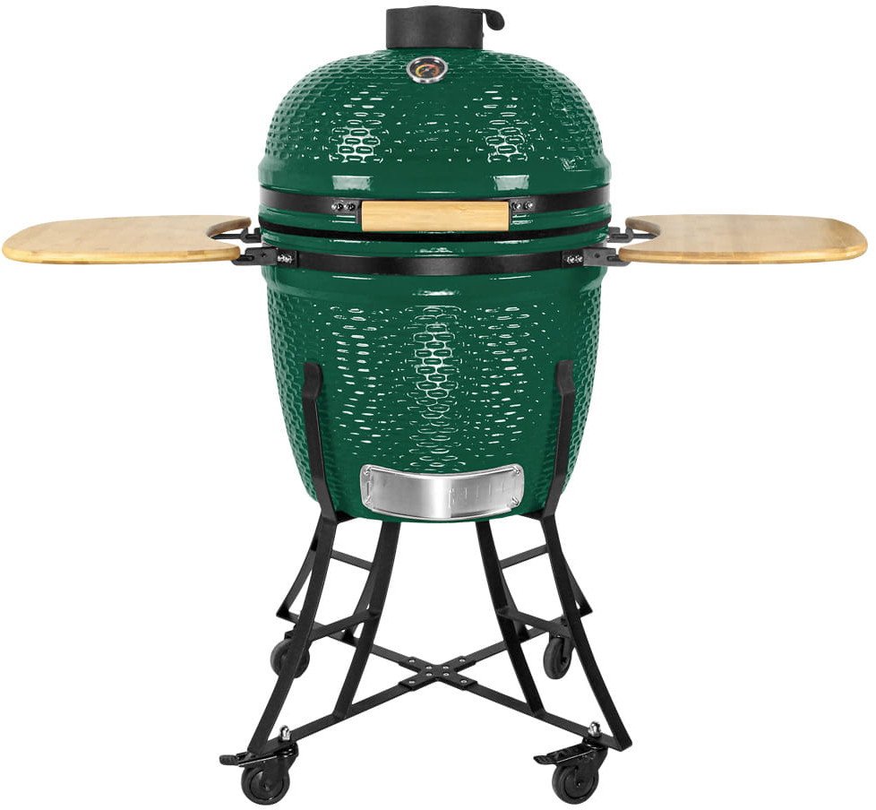 GRILL CERAMICZNY WĘGLOWY 21" Z POKRYWĄ I PÓŁKAMI BOCZNYMI