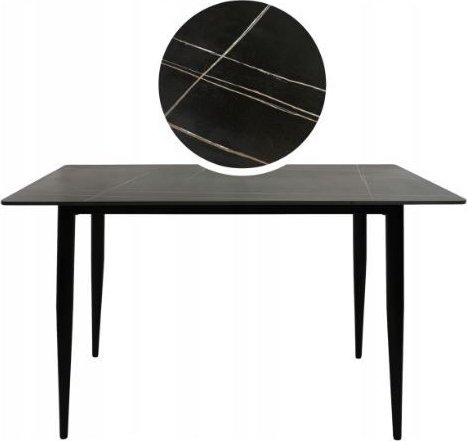 kontrast Stół do salonu kuchni jadalni Markinia ceramiczny blat 140x80x75 czarny+złoty