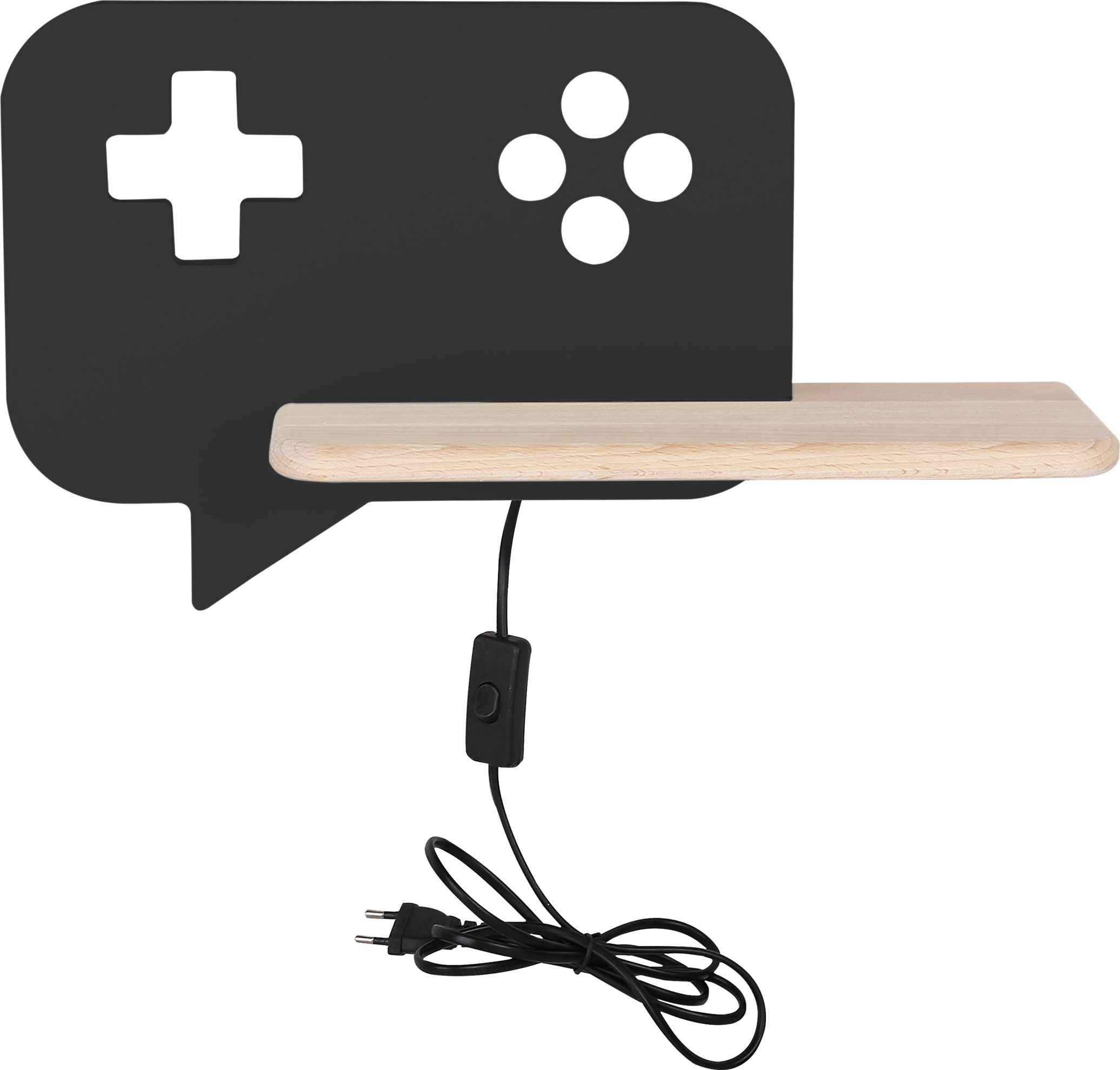 Candellux Półka ledowa czarna drewniana Candellux CONSOLE 21-19684 do pokoju dziecka