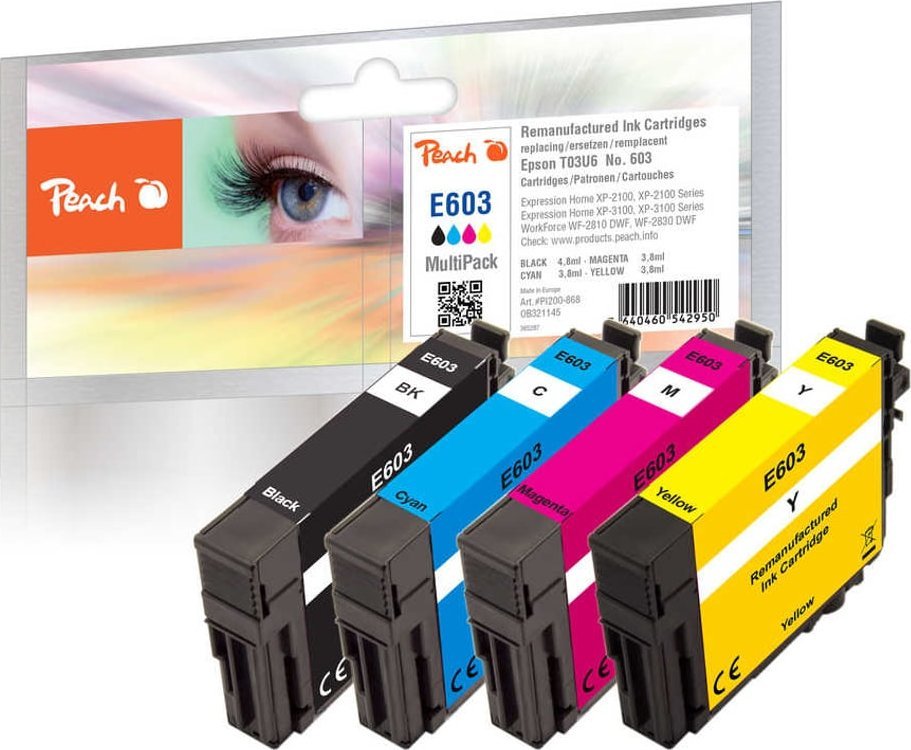 Tusz Triton Peach PI200-868 nabój z tuszem 4 szt. Zamiennik Standardowa wydajność Czarny, Cyjan, Purpurowy, Żółty