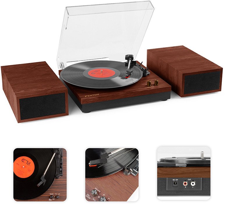 Gramofon Fenton Gramofon RP165C głośniki BT brązowy one size