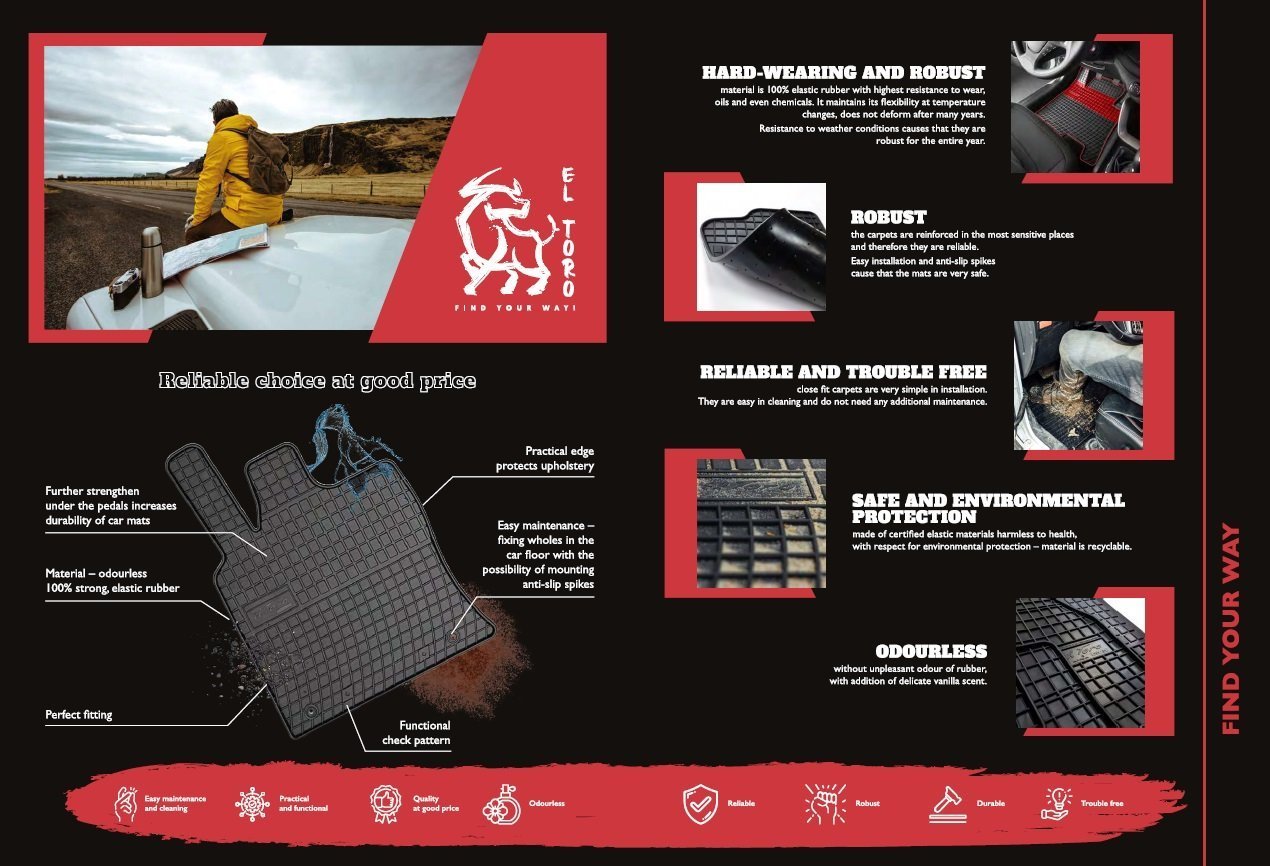 Frogum DYWANIKI GUMOWE TOYOTA LAND CRUSIER 120 02-09/ LAND CRUSIER 150