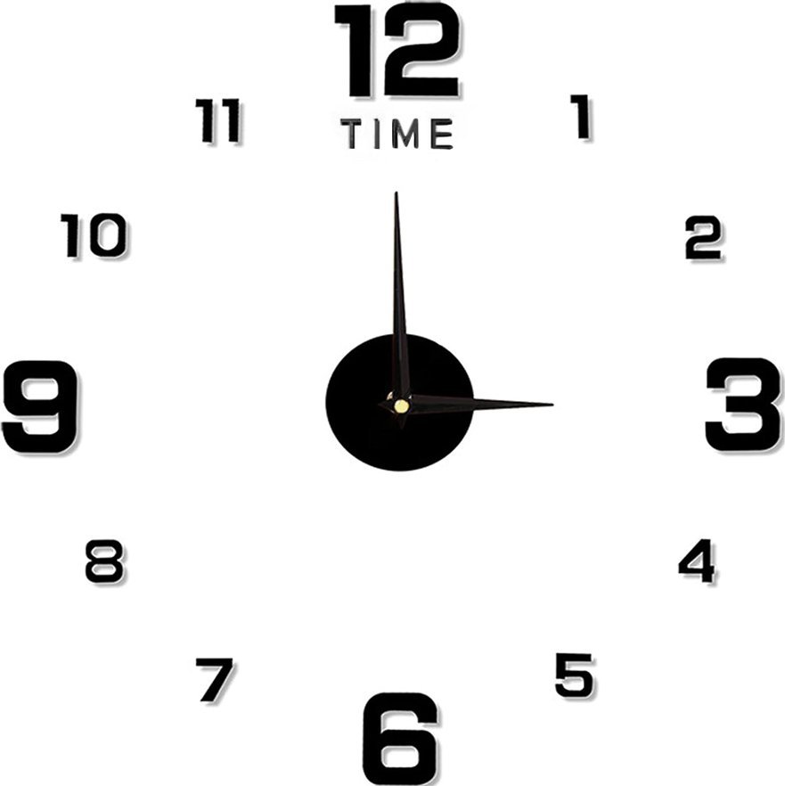 Verk Zegar ścienny 3d naklejany na ścianę xxl duży 130 cm przyklejany cichy Zegar ścienny 3d naklejany na ścianę xxl duży 130 cm przyklejany cichy