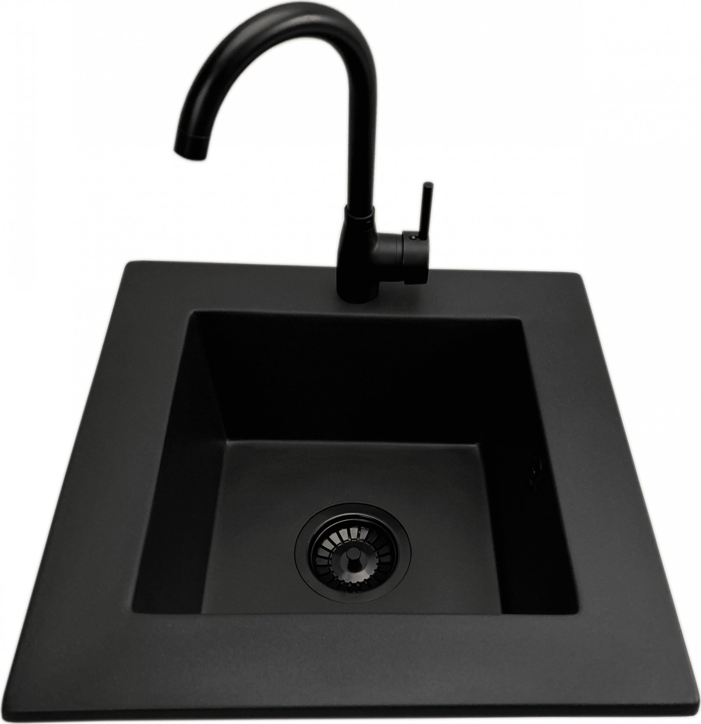 Zlewozmywak PREHNIT Zlewozmywak jednokomorowy FRENIT 12 czarny + bateria LUNA