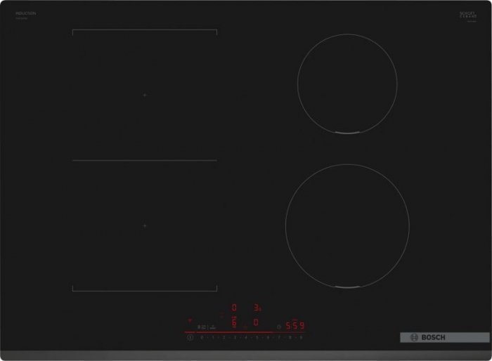 Płyta grzewcza Bosch Serie 6 PVS731HB1E płyta kuchenna Czarny Wbudowany 70 cm Płyta indukcyjna strefowa 4 stref(y)
