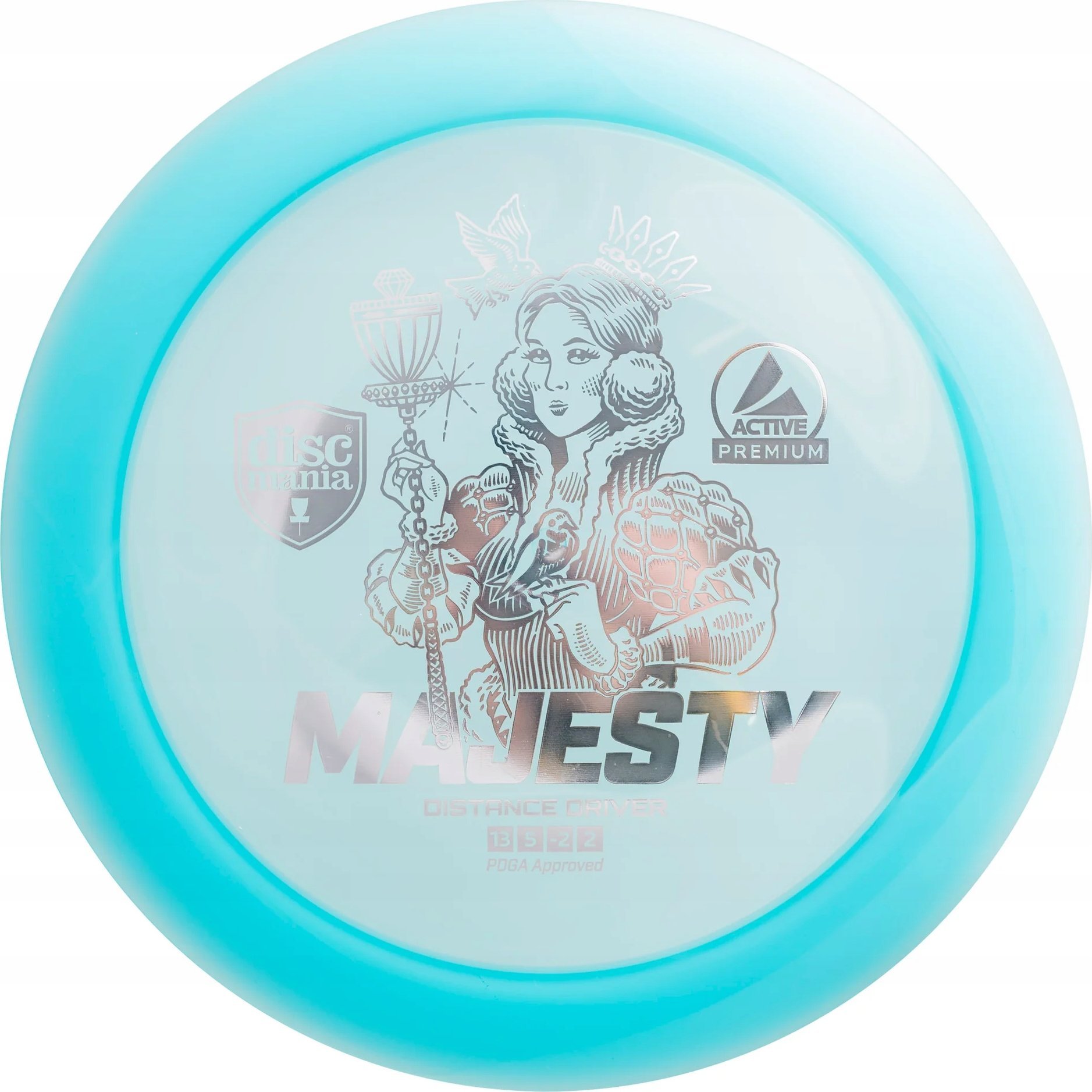 Discmania Diskgolfo diskas Distance Driver MAJESTY Active premium Geltona