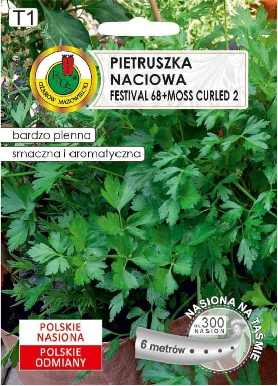 Pietruszka naciowa Festival 68 + moss curled 2 nasiona na taśmie 6m