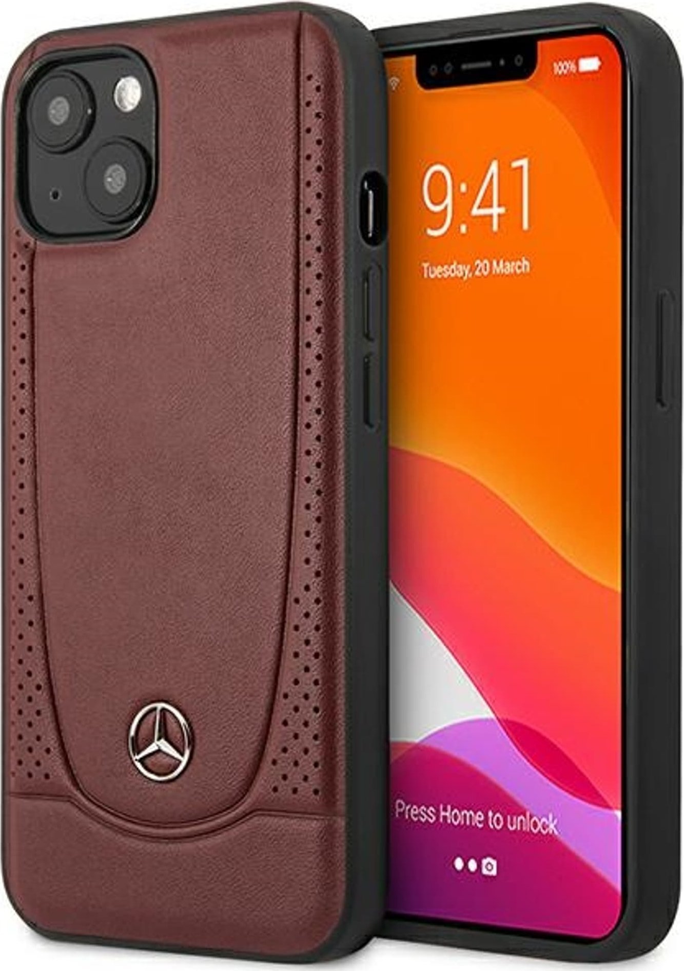 Mercedes MEHCP15SARMRE iPhone 15 / 14 / 13 6.1" czerwony/red hardcase Leather Urban Bengale
