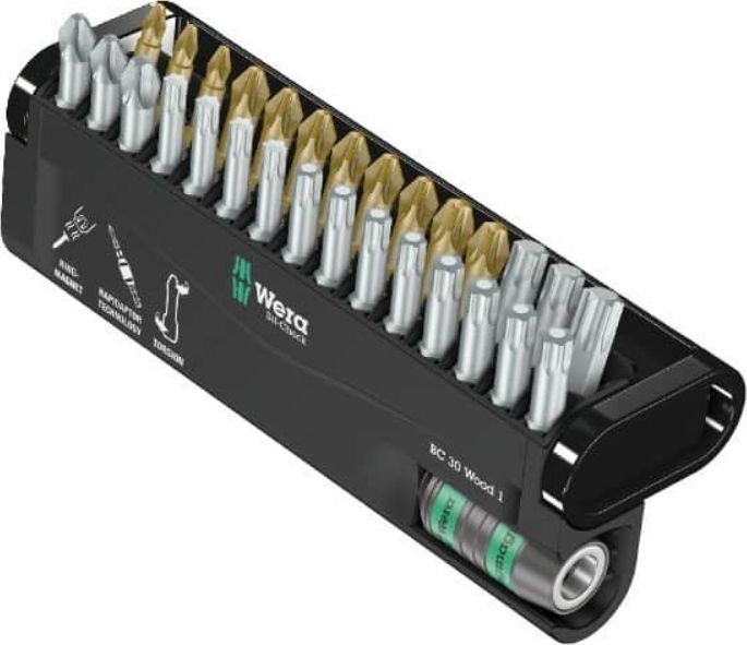 Wera zestaw bitów Bit-Check 30 Wood 1 z uchwytem Rapidator (5057433001)