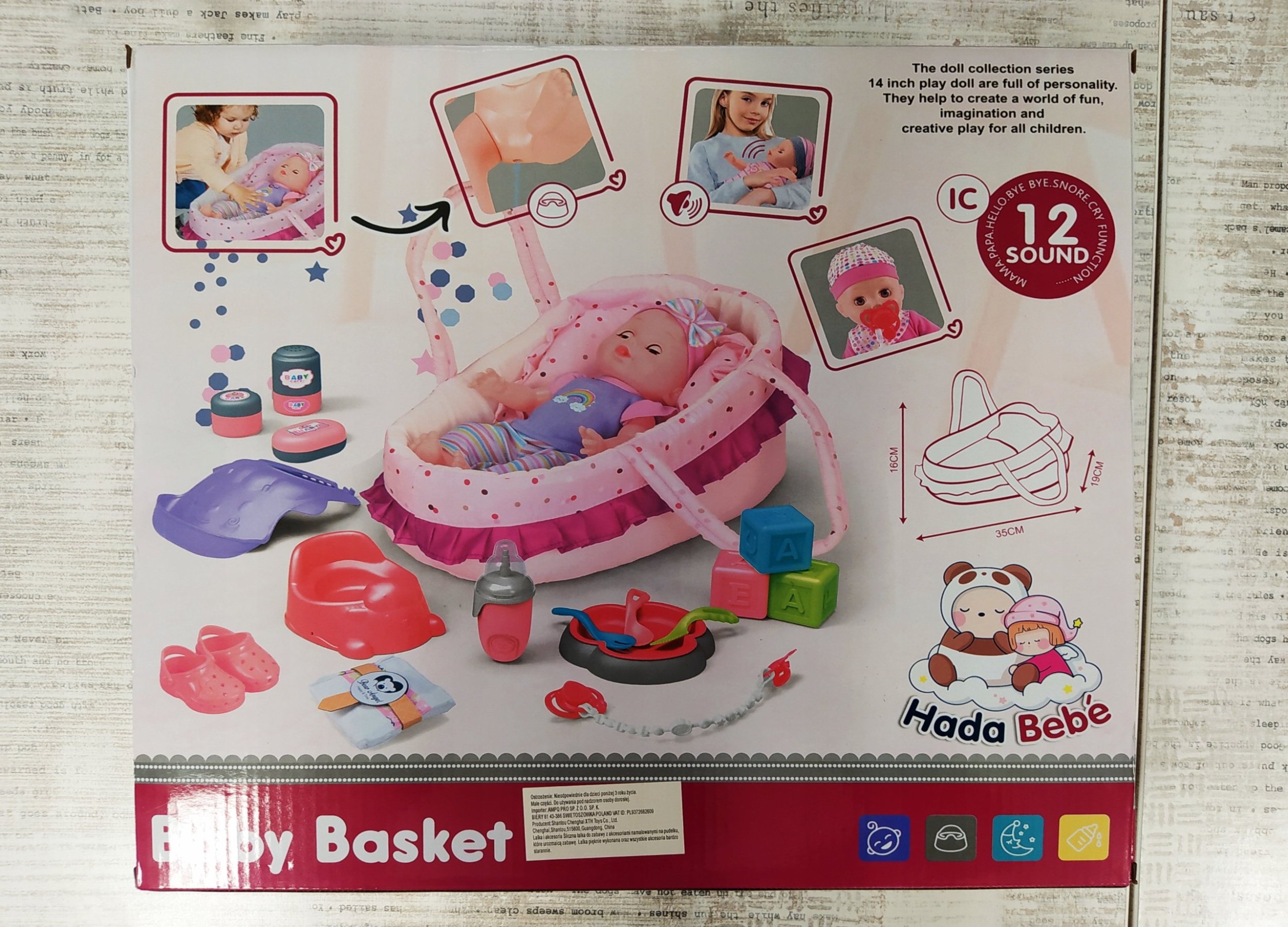 AMPQ Lalka bobas mówiąca z akcesoriami, otulaczem dla niemowlaka | Bezpieczne zakupy! Szybka wysyłka! oryginalne, zaplombowane pudełko!