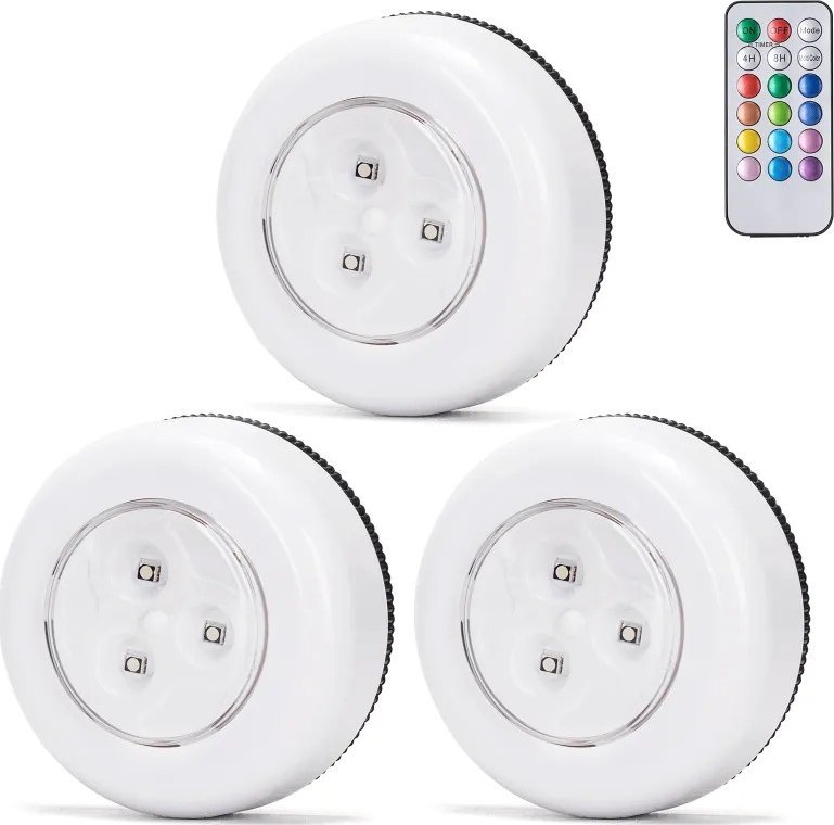 Aigostar Lampka nocna 6500K RGB z pilotem 3 szt. 3xAAA Lampka nocna 6500K RGB z pilotem 3 szt. 3xAAA