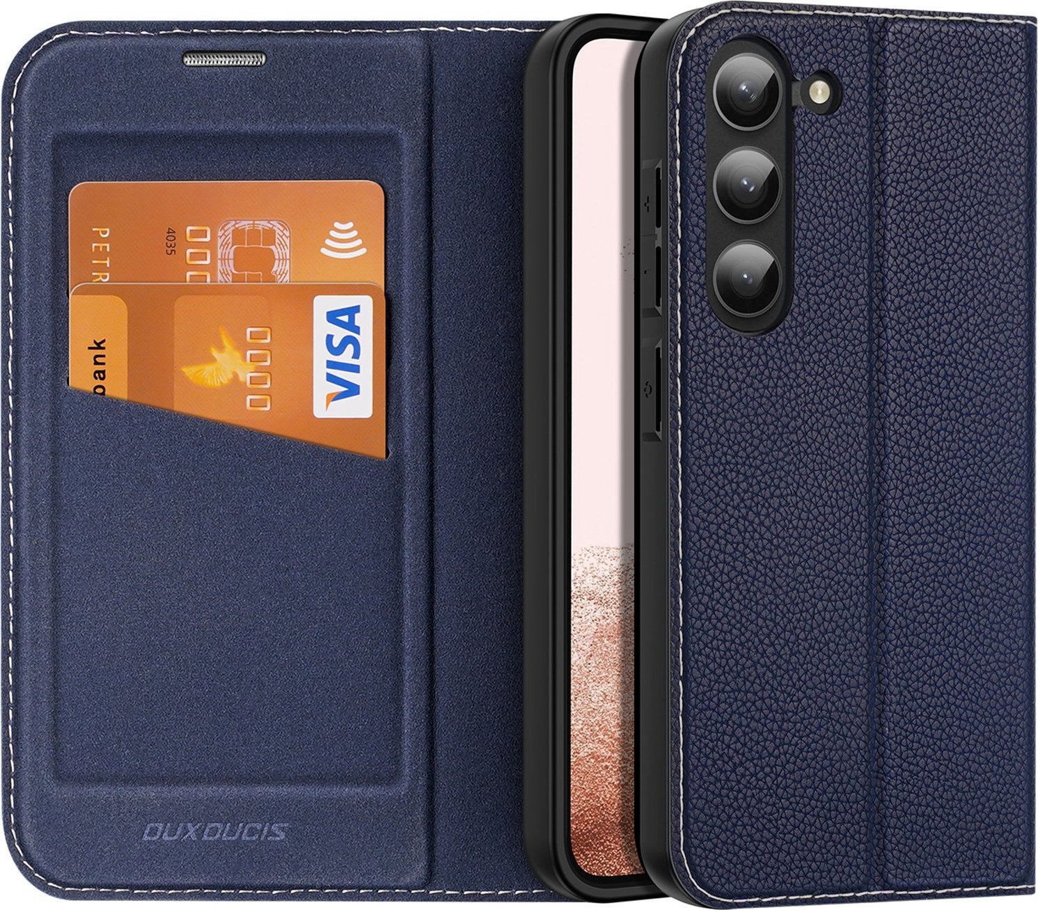 Dux Ducis Skin X2 etui Samsung Galaxy S23+ pokrowiec z klapką portfel podstawka niebieskie