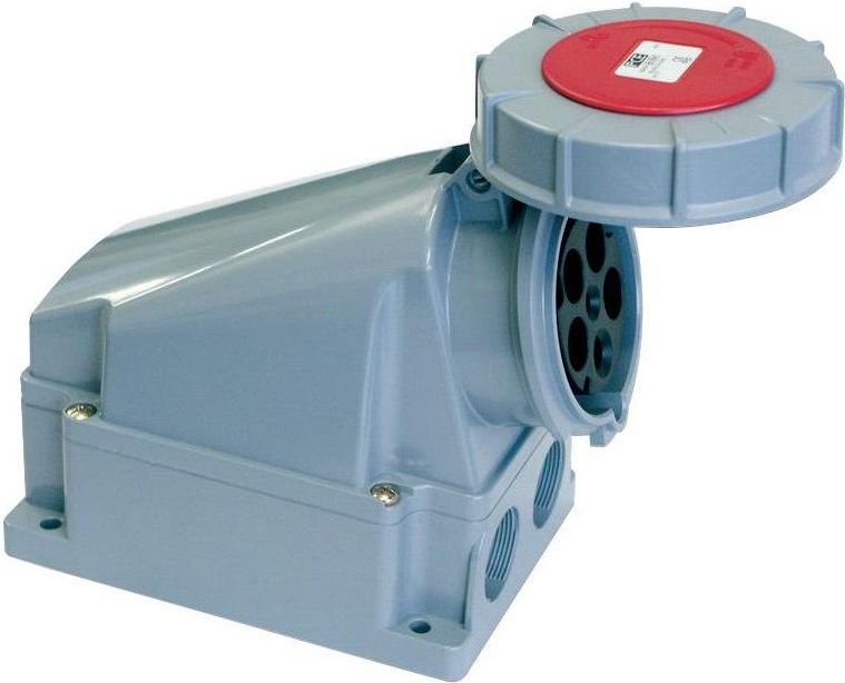 PCE Gniazdo stałe 63A 5P 400V czerwone IP67 (135-6p)