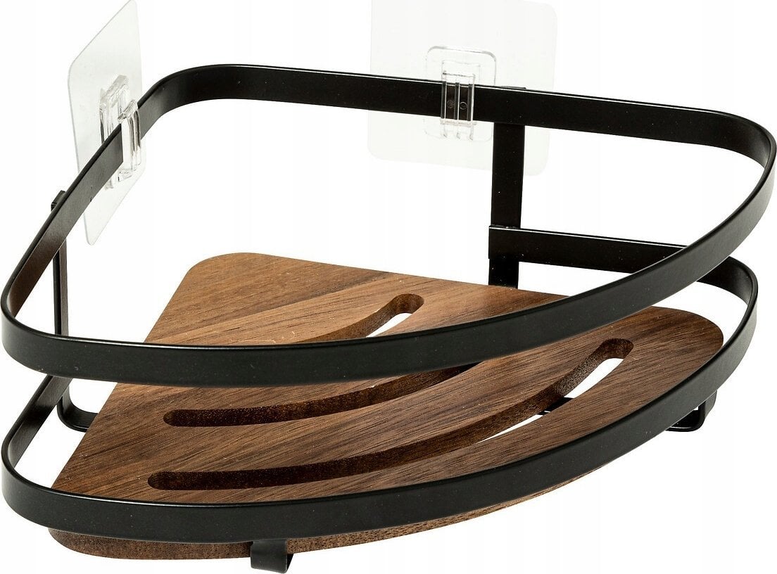 5five Narożna półka pod prysznic bez wiercenia BLACKACIA, 25 x 19,5 x 7 cm