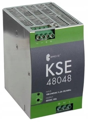 SilentiumPC Zasilacz impulsowy KSE 48048M 230/ 48VDC 10A 480W on DIN rail, Input: 96-264VACVAC, Ta70, 17000-1549