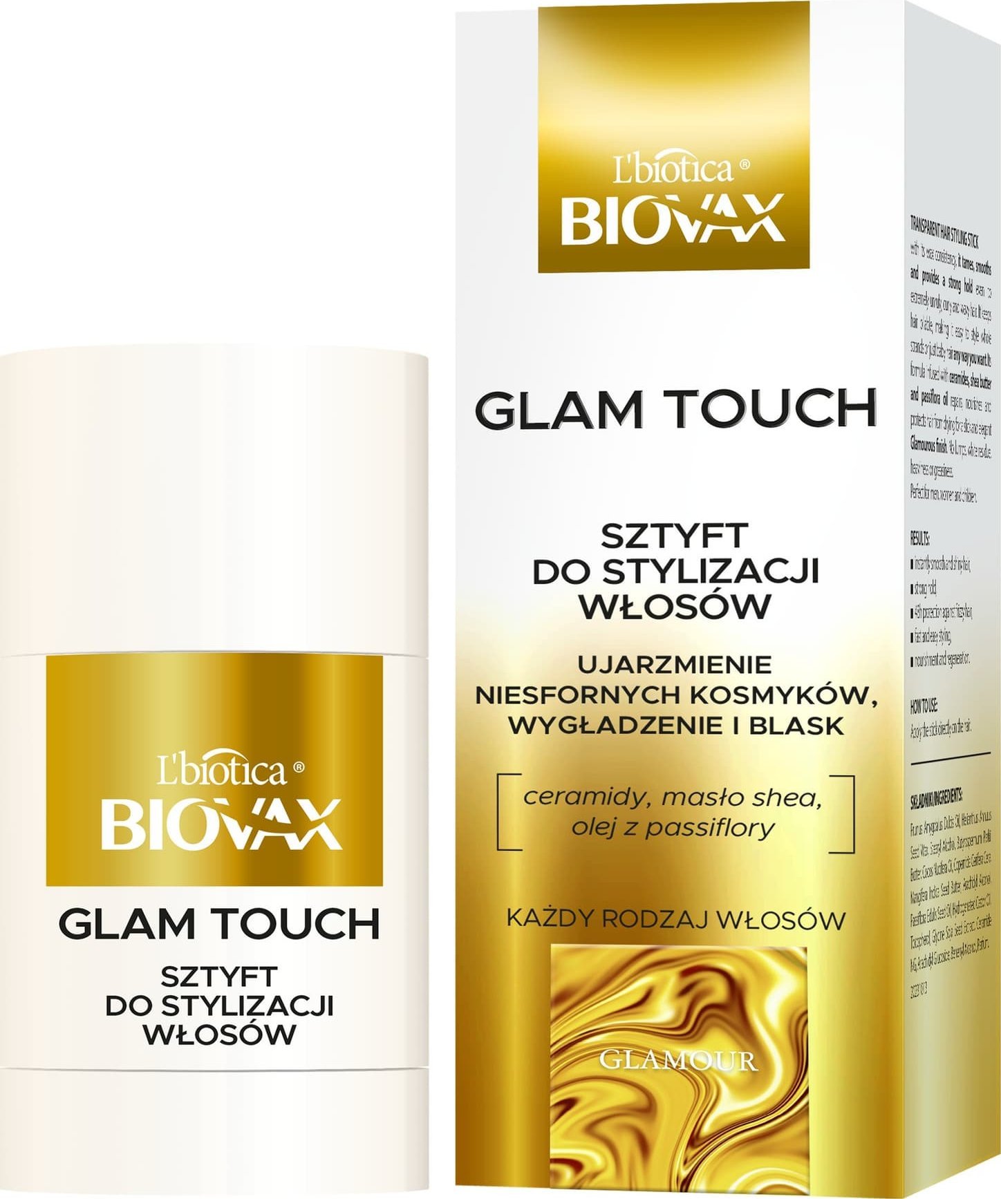 LBIOTICA / BIOVAX L`BIOTICA Biovax Glamour Wygładzający sztyft ujarzmiający 25 ml