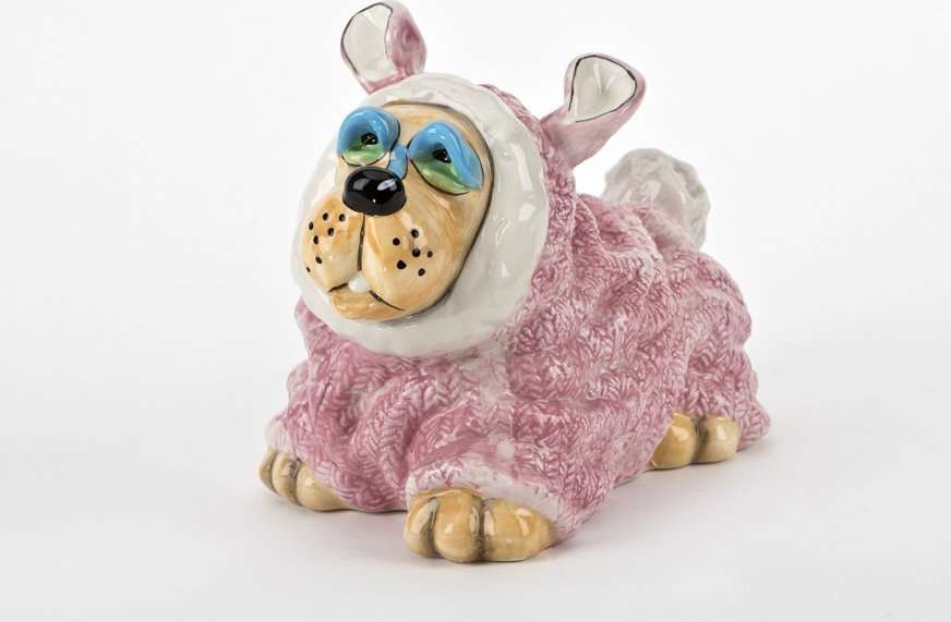 Witek Home Skarbonka Pies w różowym ubranku