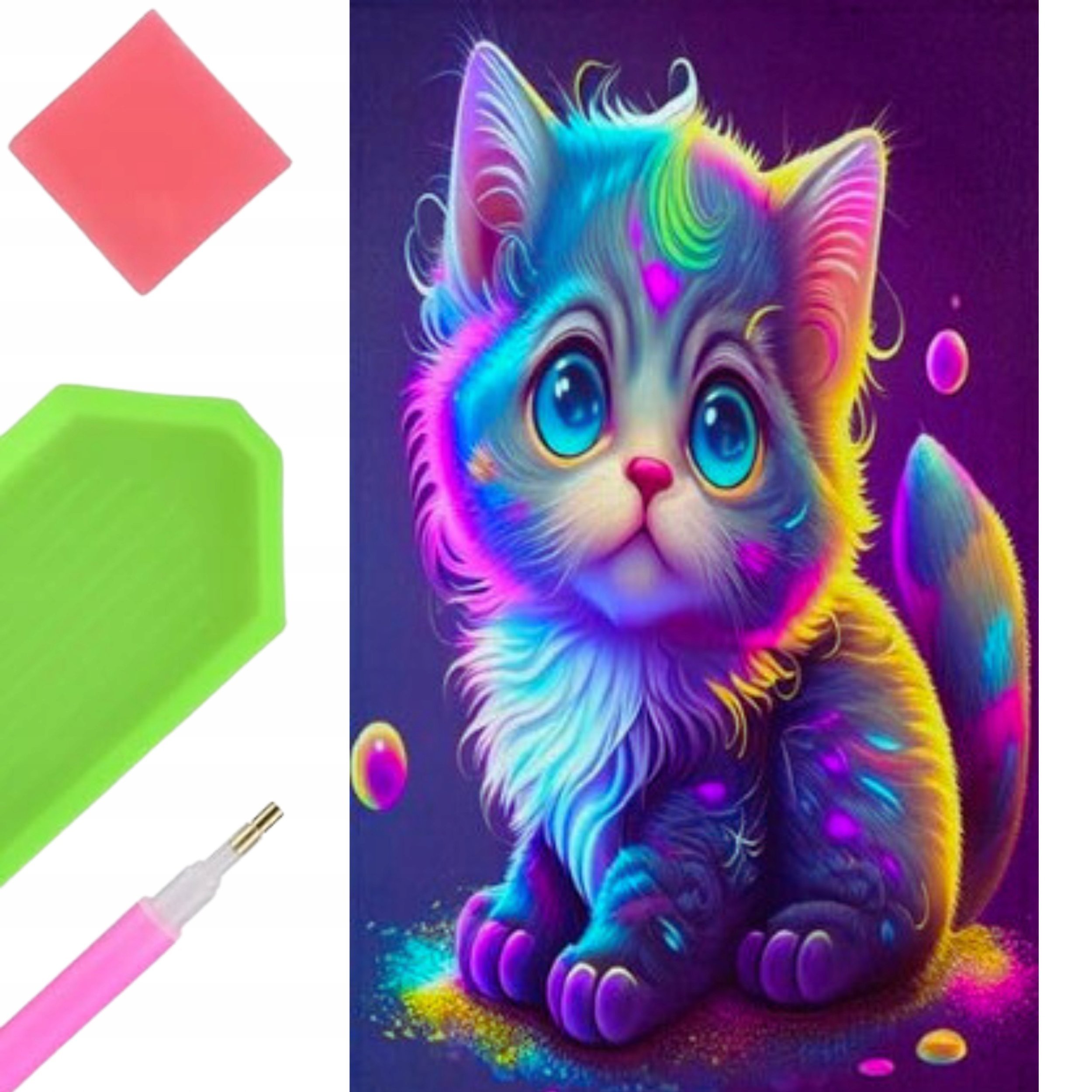 Norimpex Diamentowa mozaika Kot kolorowy neon 30x40cm 2000388