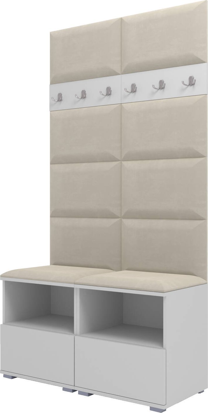 Ravio Tapicerowana garderoba Nela III - kolor biały + tkanina Trinity 01