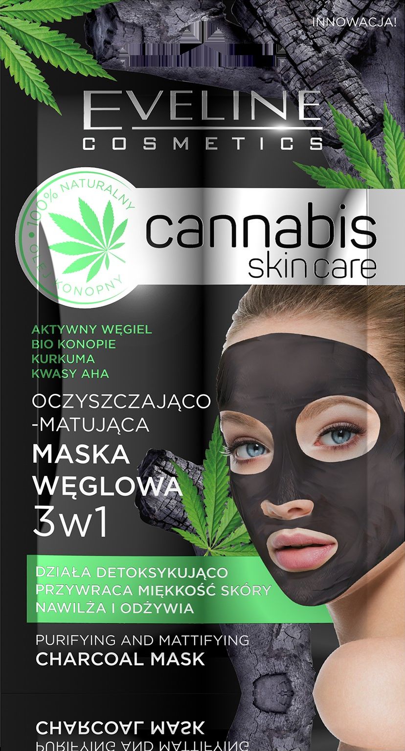 Eveline Cannabis Skin Care Maska węglowa 3w1 7 ml