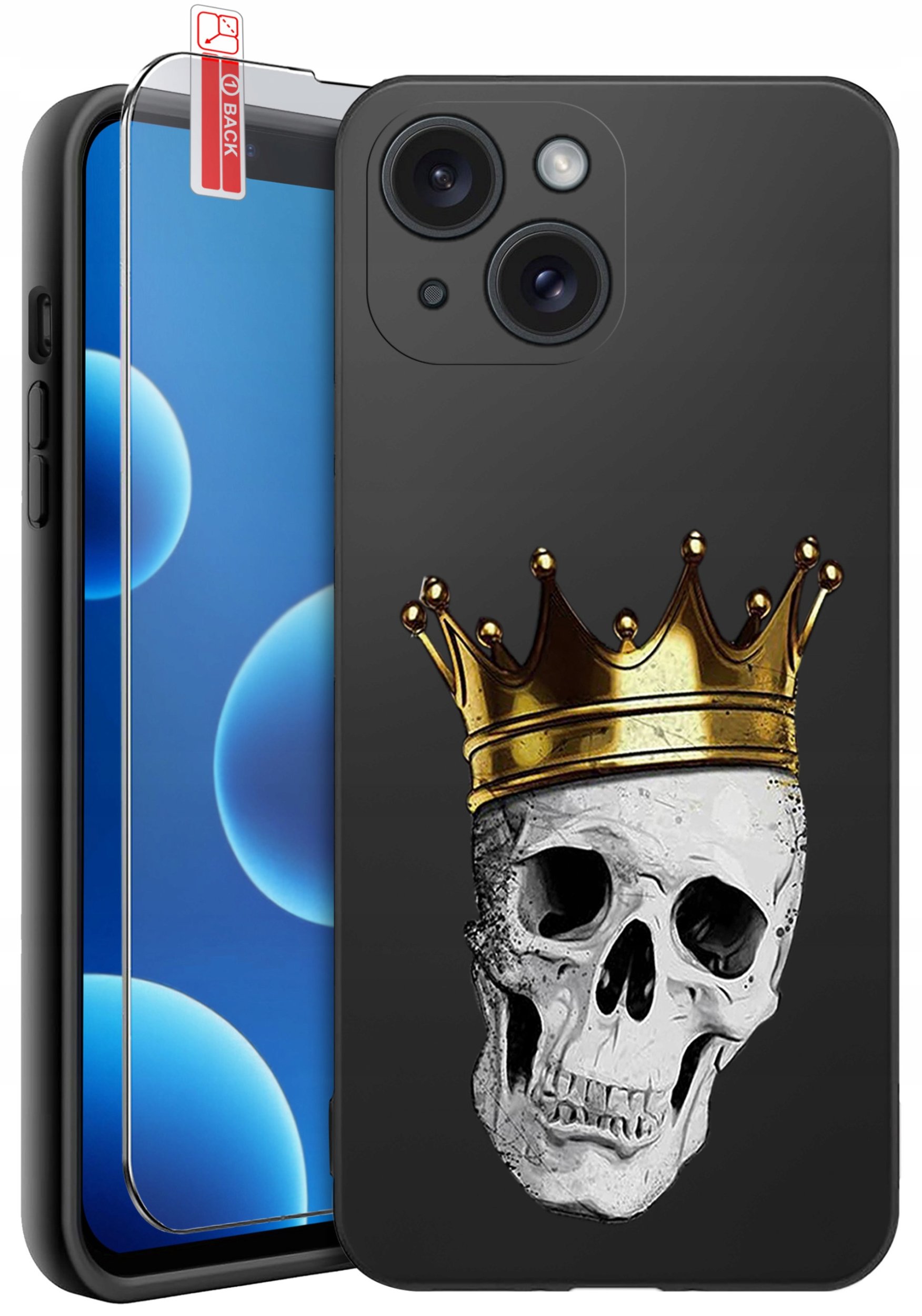 ETUI do iPhone 13 | 14 | WZORY | SILIKONOWE MATT CASE + SZKŁO 9H