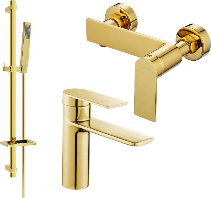 Mexen Mexen Zero DQ02 zestaw prysznicowy, złoty - 71104DQ02-50