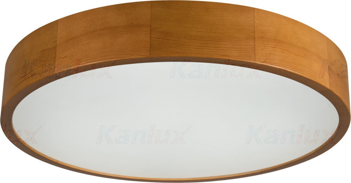Lampa sufitowa Kanlux Plafon drewniany okrągły biały klosz Kanlux JASMIN 36442