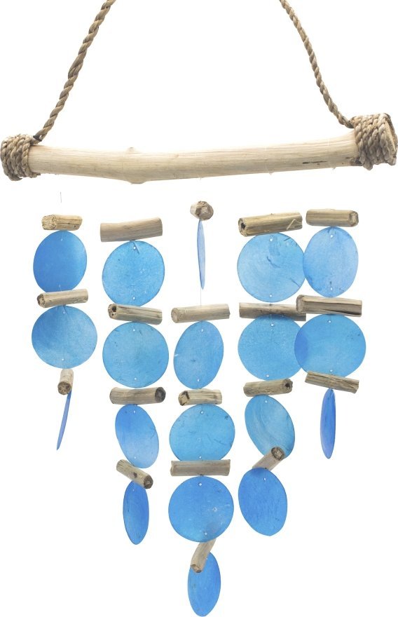 Art-Pol Drewniany Dzwonek Wietrzny - Błękitny