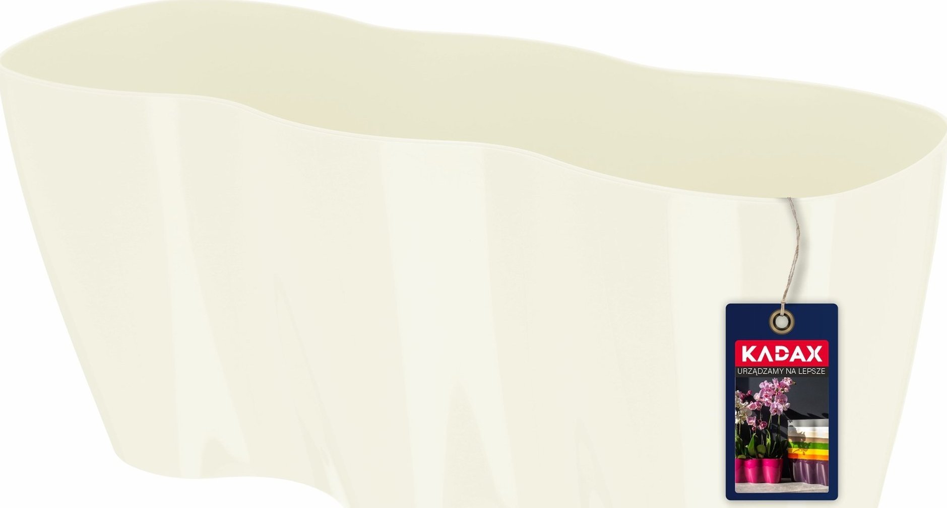 Kadax Doniczka Osłonka Na Storczyk Kwiaty Kremowa 35cm