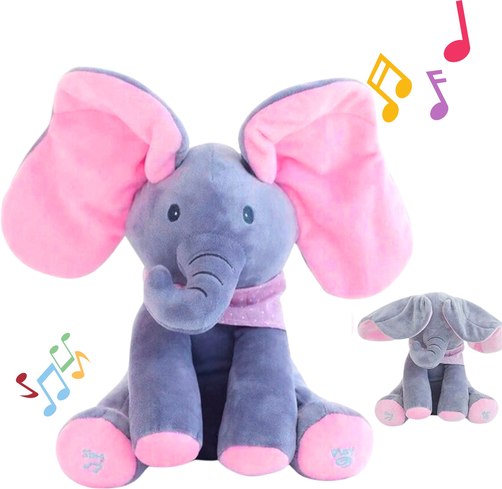 Interaktywny Słoń Akuku Pluszowy Słonik Maskotka Miękki Różowy