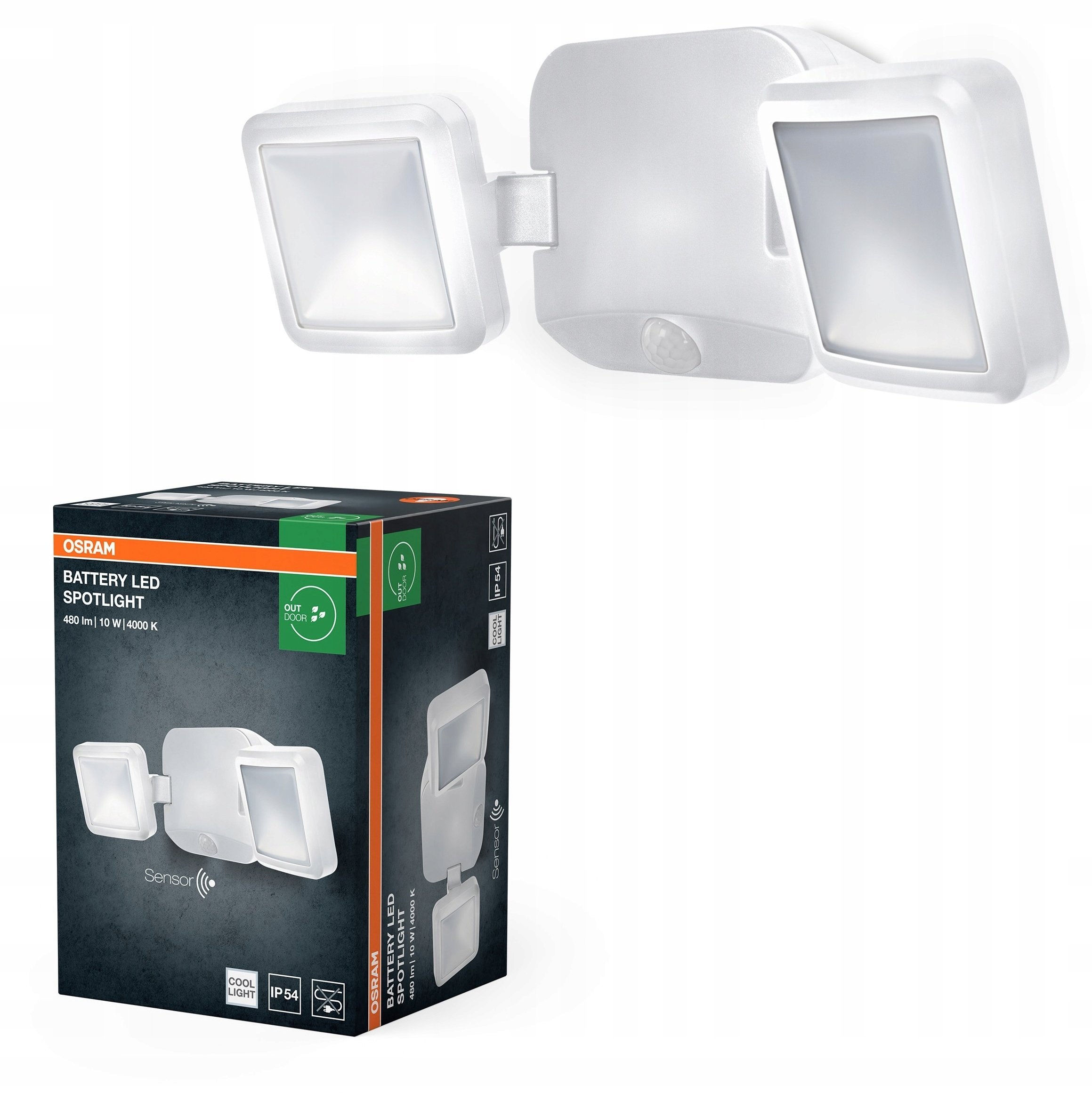 BATTERY LED SPOTLIGHT DOUBLE 10W WHITE