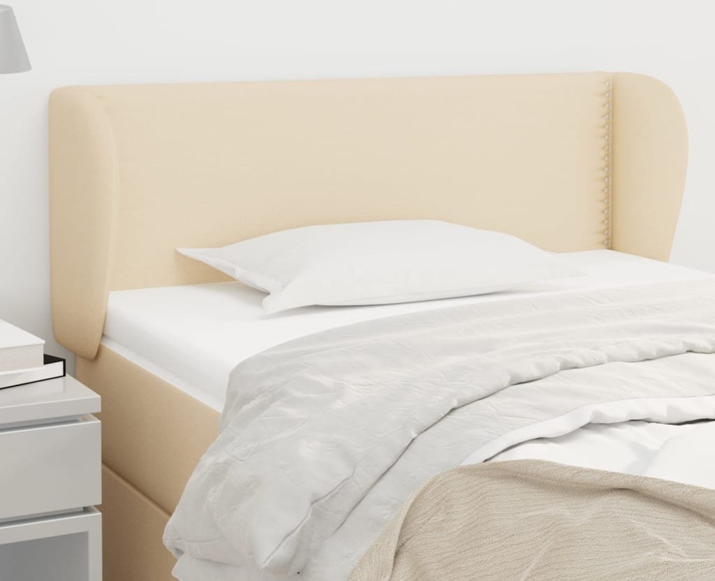 vidaXL vidaXL Zagłówek uszak, kremowy, 83x23x78/88 cm, tkanina