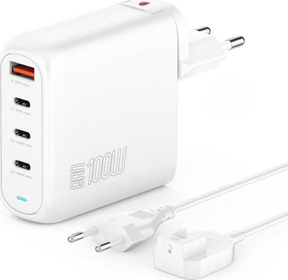 Ładowarka 4smarts Ładowarka GaN Flex Pro 100W 3 USB-C+1 USB-A biały
