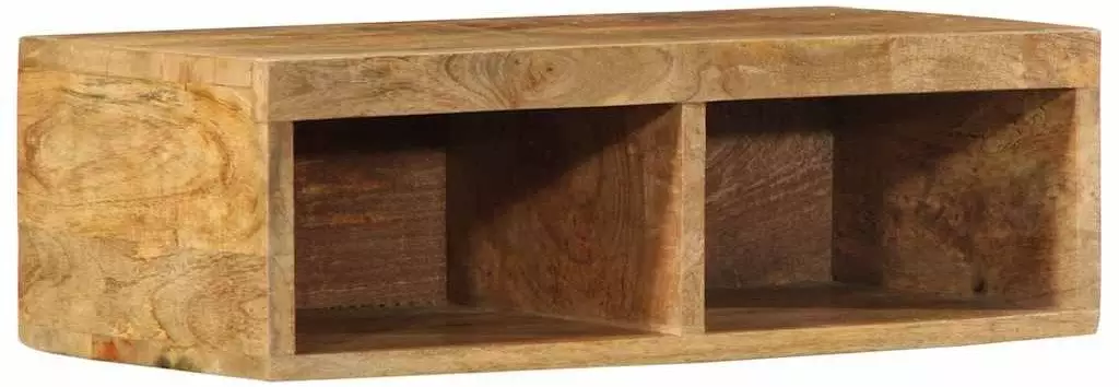 Wall-mounted TV Cabinet Rough Mango Wood Brown Solid Rough Mango Wood