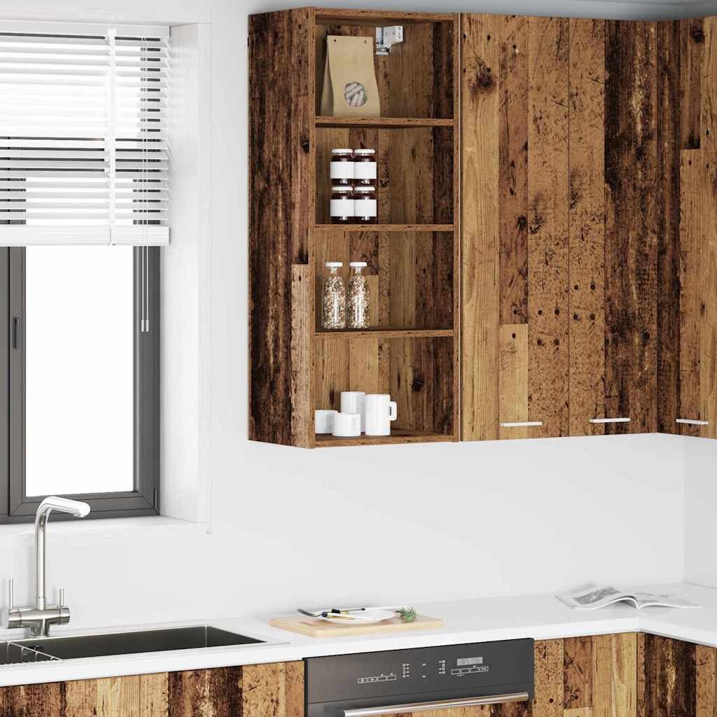 vidaXL Szafka wisząca z półką Riga Stare drewno 40 x 29,5 x 100 cm