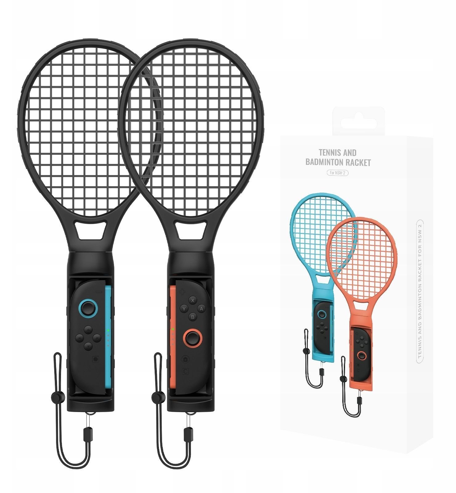 2x Rakieta Tenisowa Rakiety Do Badmintona Tenis - Joy-con Nintendo Switch 2 / Ns2 / Jys-ns2266 / Czarny