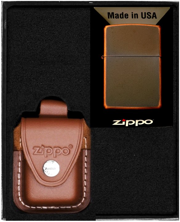 Zestaw ZIPPO Zapalniczka RUSTIQUE BRONZE Prezentowy No2