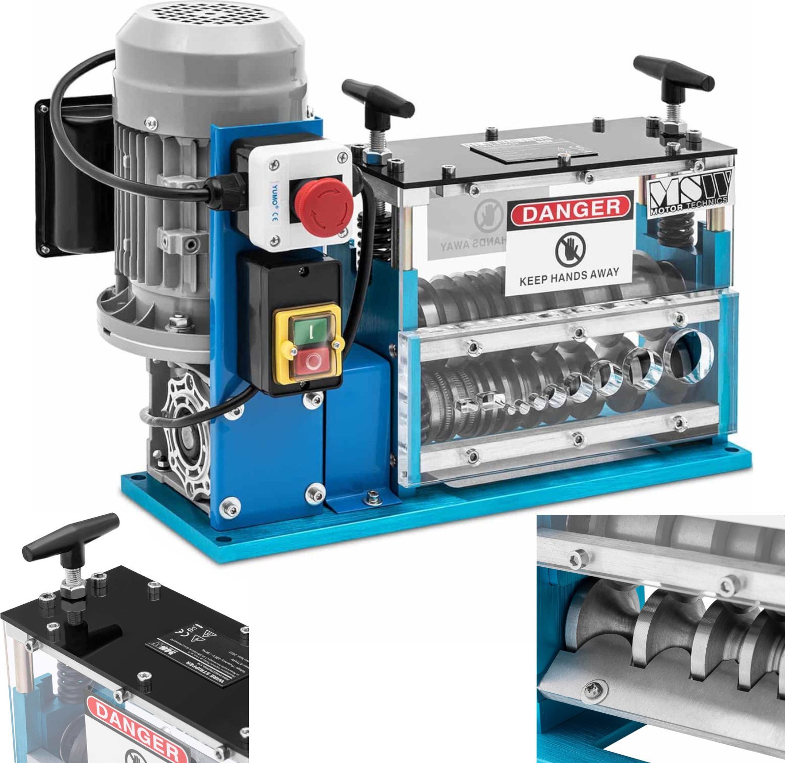 MSW Odizolowywacz korowarka do ściągania izolacji z kabli i przewodów 750 W - 10 wejść Odizolowywacz korowarka do ściągania izolacji z kabli i przewod