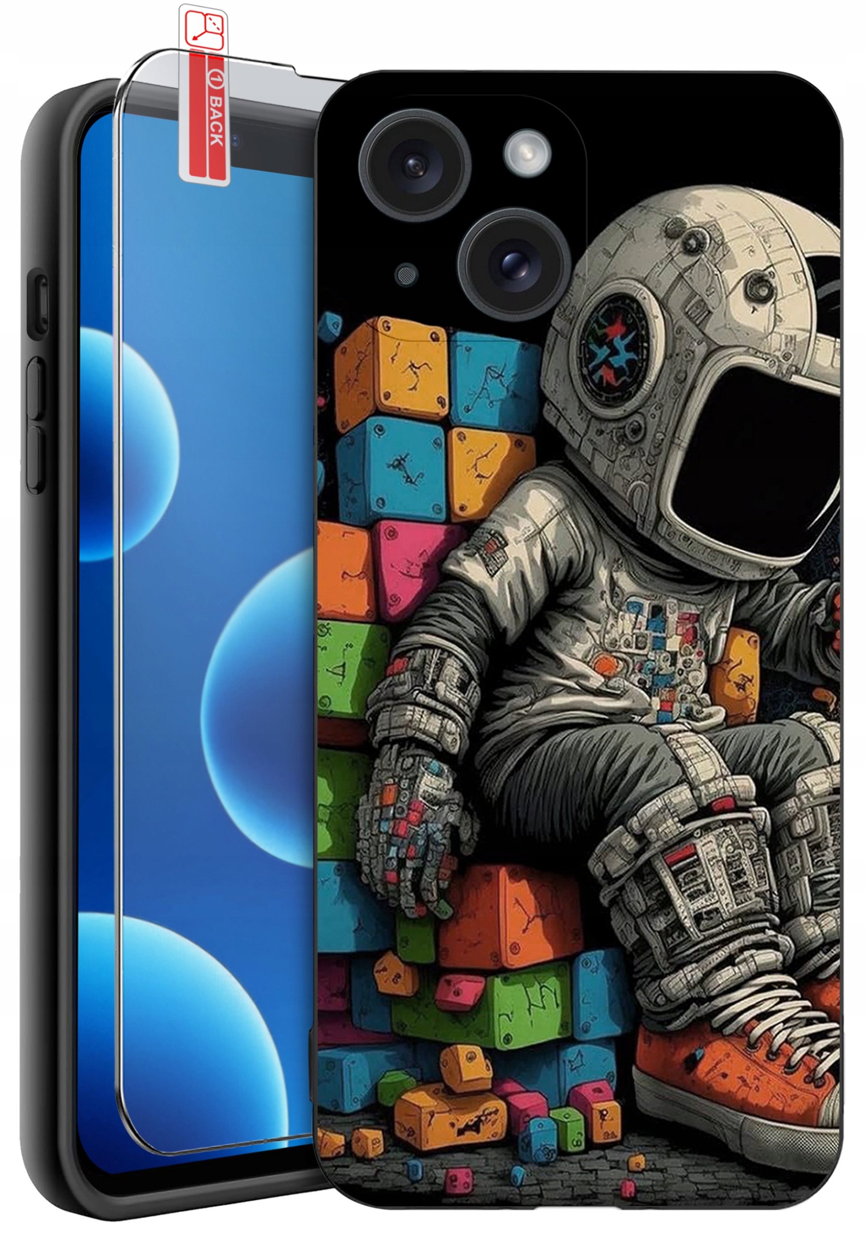 ETUI do iPhone 13 | 14 | WZORY | SILIKONOWE MATT CASE + SZKŁO 9H