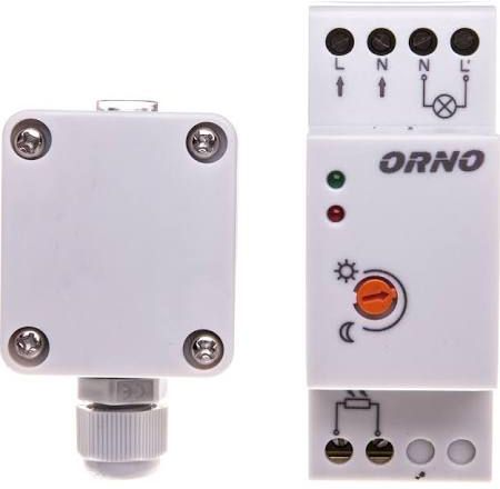 Orno Czujnik zmierzchowy na szynę DIN z zewnętrzną sondą w puszce 3000W 2-100lx IP65/IP20 (OR-CR-231)