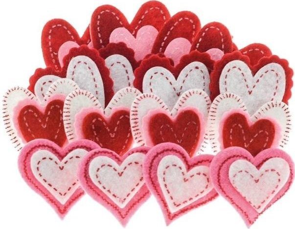 Naklejki z pianki serca 16szt