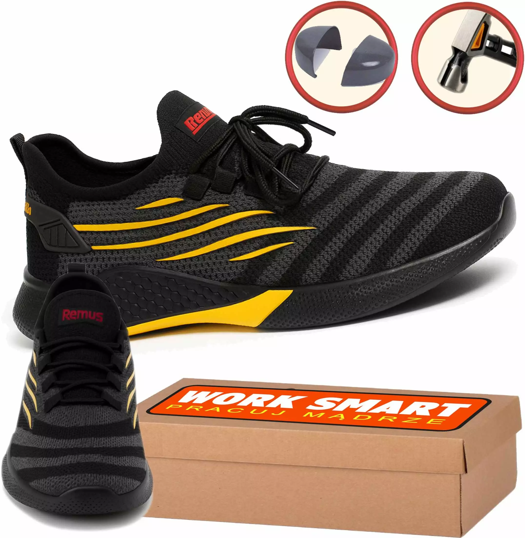 Buty Ochronne Robocze Z Noskiem Sport Libres Półbuty Bhp Odporne Lekkie 46 Remus Remus_Sport_46 5905701780594