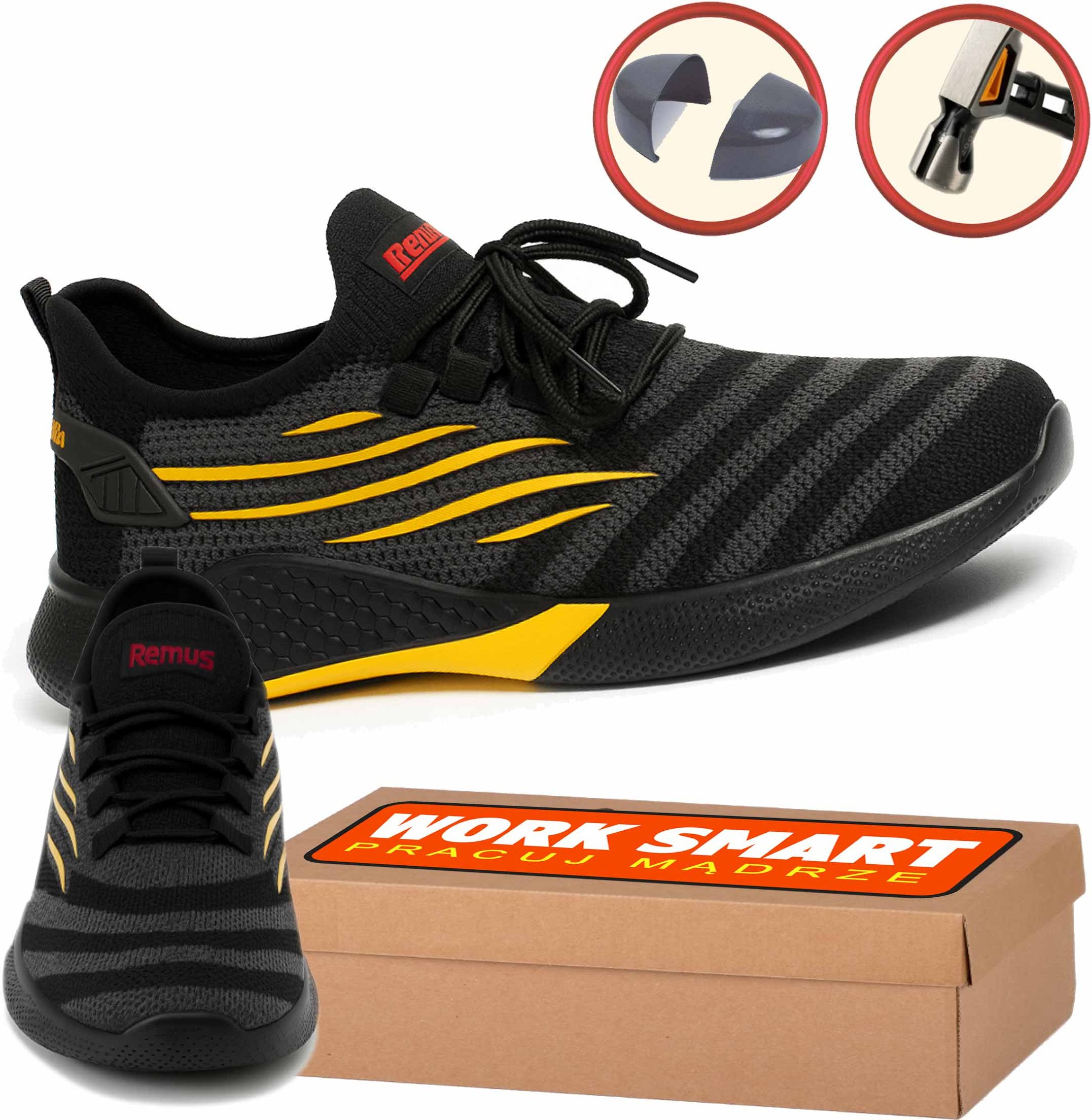 Buty Ochronne Robocze Z Noskiem Sport Libres Półbuty Bhp Odporne Lekkie 46 Remus Remus_Sport_46 5905701780594