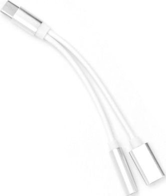 Adapter USB USB-C - Jack 3.5mm + USB-C Biały (3923)
