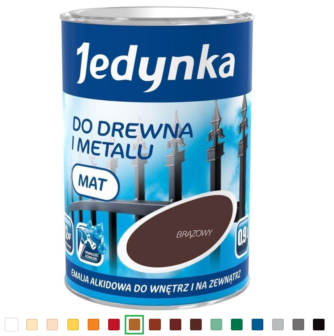 Jedynka Emalia alkidowa orzech jasny 0,9L