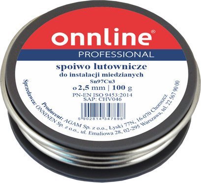 Onnline Spoiwo lutownicze/lut miękki Sn97Cu3 2,5mm 100g