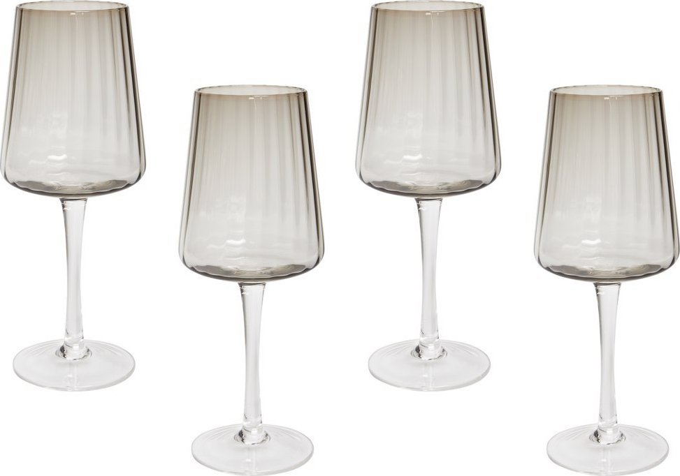 Beliani Zestaw 4 kieliszków do wina 360 ml szary QUARTZ