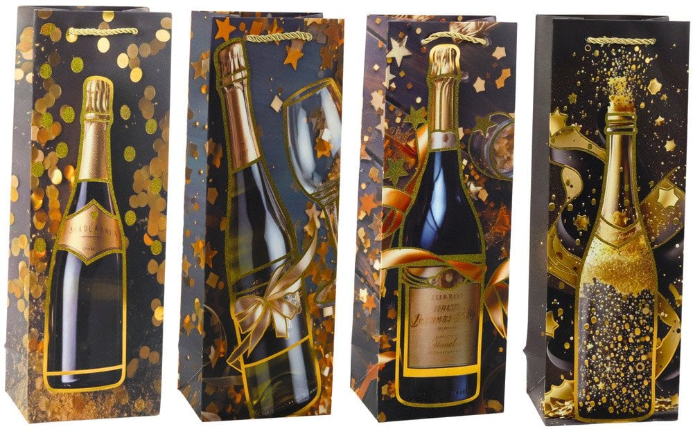 Torba Prezentowa Na Wino Butelkę Papierowa Szampan 35 x 12 x 9 cm